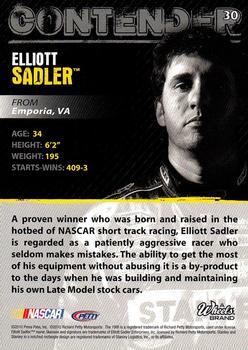 2010 Wheels Main Event #30 Elliott Sadler  Back