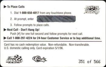 1995 Assets - $2 Phone Cards Gold Signature #NNO Dale Jarrett Back