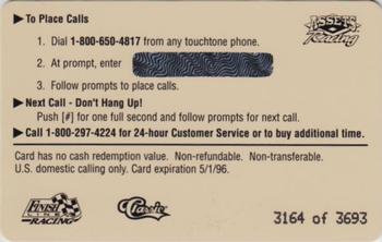 1995 Assets - $5 Phone Cards #NNO Sterling Marlin Back