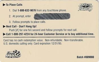 1995 Assets - 1-Minute Phone Cards #NNO Ken Schrader Back