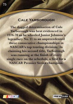 2010 Press Pass Legends #75 Cale Yarborough  Back