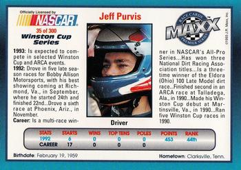 1993 Maxx Premier Series #35 Jeff Purvis Back