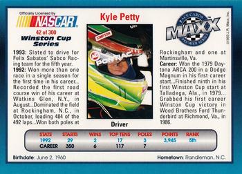 1993 Maxx Premier Series #42 Kyle Petty Back