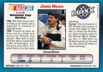 1993 Maxx Premier Series #52 Jimmy Means Back