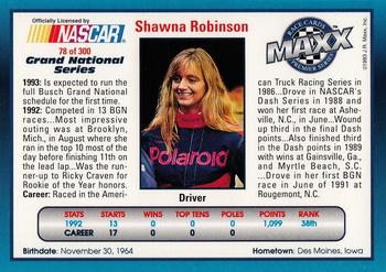 1993 Maxx Premier Series #78 Shawna Robinson Back
