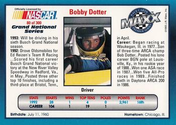 1993 Maxx Premier Series #80 Bobby Dotter Back