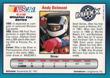 1993 Maxx Premier Series #82 Andy Belmont Back
