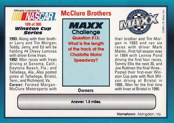 1993 Maxx Premier Series #109 Teddy McClure/Jerry McClure/Ed McClure Back