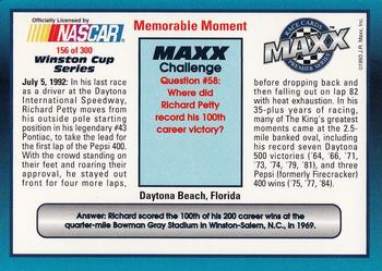 1993 Maxx Premier Series #156 Richard Petty Back