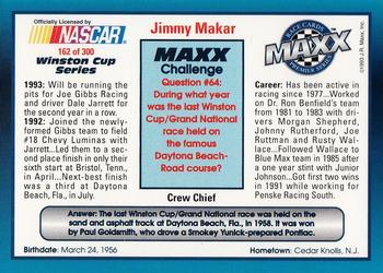 1993 Maxx Premier Series #162 Jimmy Makar Back