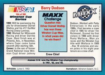1993 Maxx Premier Series #164 Barry Dodson Back