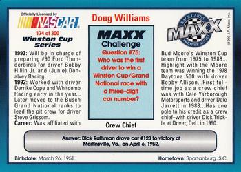 1993 Maxx Premier Series #174 Doug Williams Back