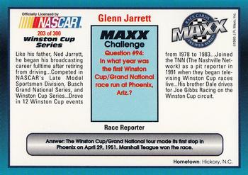 1993 Maxx Premier Series #203 Glenn Jarrett Back