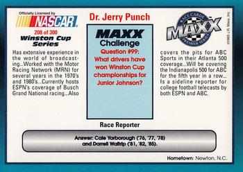1993 Maxx Premier Series #208 Jerry Punch Back