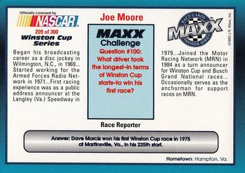 1993 Maxx Premier Series #209 Joe Moore Back
