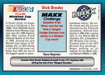 1993 Maxx Premier Series #213 Dick Brooks Back