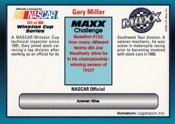 1993 Maxx Premier Series #241 Gary Miller Back