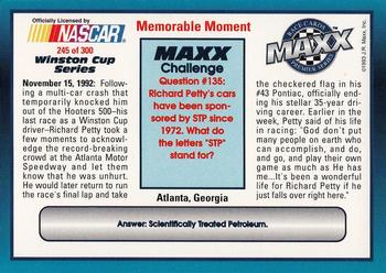 1993 Maxx Premier Series #245 Memorable Moments Back