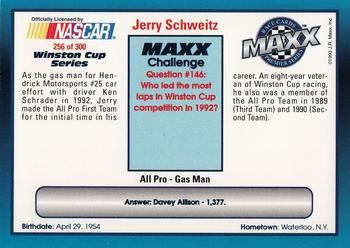 1993 Maxx Premier Series #256 Jerry Schweitz Back