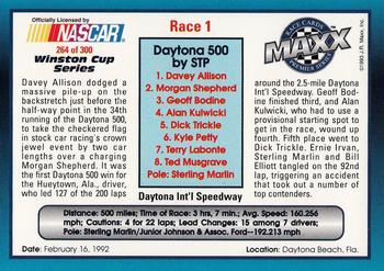 1993 Maxx Premier Series #264 Race 1 - Daytona Back