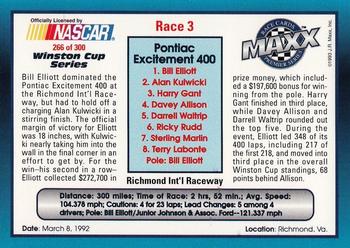 1993 Maxx Premier Series #266 Race 3 - Richmond Back