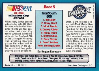 1993 Maxx Premier Series #268 Race 5 - Darlington Back