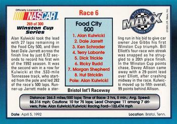 1993 Maxx Premier Series #269 Race 6 - Bristol Back