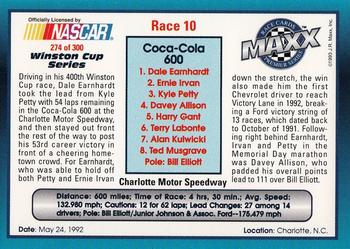 1993 Maxx Premier Series #274 Race 10 - Charlotte Back
