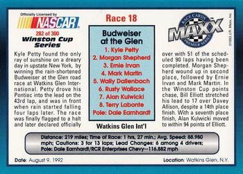 1993 Maxx Premier Series #282 Race 18 - Watkins Glenn Back
