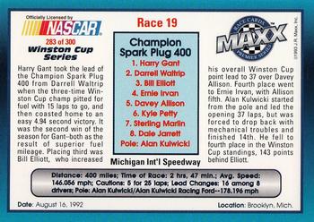 1993 Maxx Premier Series #283 Race 19 - Michigan Back