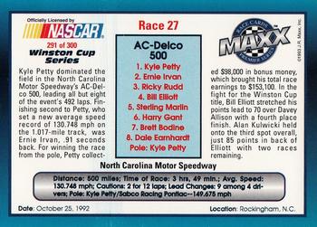 1993 Maxx Premier Series #291 Race 27 - Rockingham Back