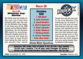 1993 Maxx Premier Series #293 Race 29 - Atlanta Back
