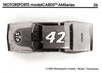 1992 Motorsports Modelcards AM Series #26 Richard Petty's Car Back