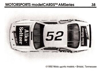 1992 Motorsports Modelcards AM Series #38 Jimmy Means' Car Back