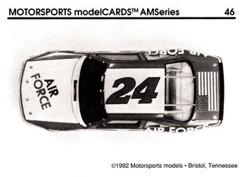 1992 Motorsports Modelcards AM Series #46 Mickey Gibbs' Car Back