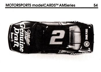1992 Motorsports Modelcards AM Series #54 Rusty Wallace's Car Back