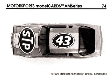 1992 Motorsports Modelcards AM Series #74 Richard Petty's Car Back