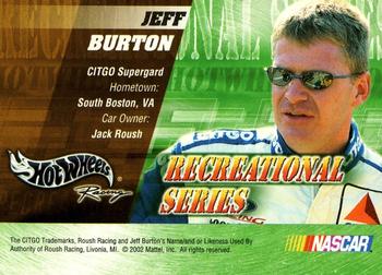 2003 Hot Wheels Racing Recreational Series #NNO Jeff Burton Back