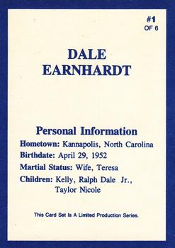 1991 Sunbelt Dale Earnhardt #1 Dale Earnhardt Back