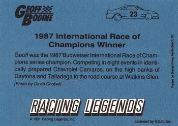 1991 Racing Legends Geoff Bodine #23 Geoff Bodine Back