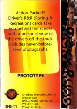 1994 Action Packed - Prototypes #3R941 Ricky Rudd Back