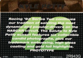 1994 Action Packed - Prototypes #2R943G Kyle Petty Back