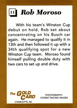 1991 The Gold Card Rob Moroso #11 Rob Moroso's car Back