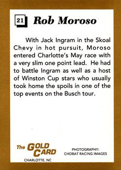 1991 The Gold Card Rob Moroso #21 Rob Moroso's car Back