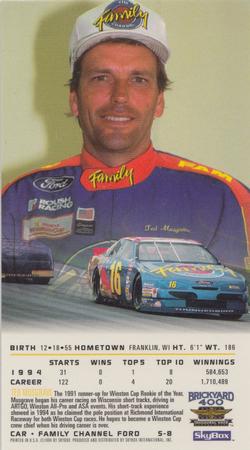 1994 SkyBox Brickyard 400 #S-8 Ted Musgrave Back