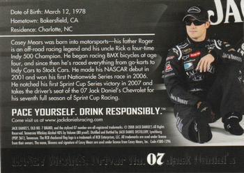 2008 Jack Daniel's Racing #NNO Casey Mears Back