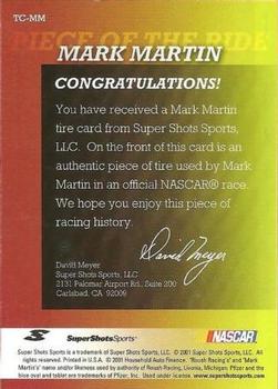 2001-02 Super Shots Sports Piece of the Ride Promos #TC-MM Mark Martin Back