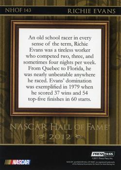 2012 Press Pass Ignite - NASCAR Hall of Fame #NHOF 143 Richie Evans Back