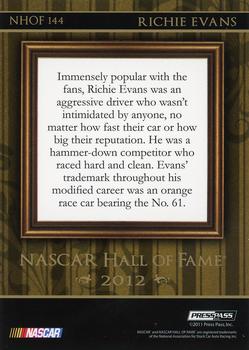 2012 Press Pass Ignite - NASCAR Hall of Fame #NHOF 144 Richie Evans Back