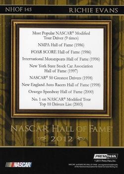 2012 Press Pass Ignite - NASCAR Hall of Fame #NHOF 145 Richie Evans Back